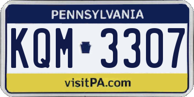 PA license plate KQM3307