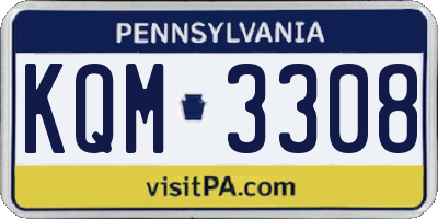 PA license plate KQM3308