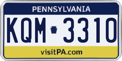 PA license plate KQM3310