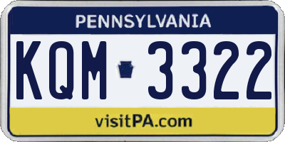 PA license plate KQM3322