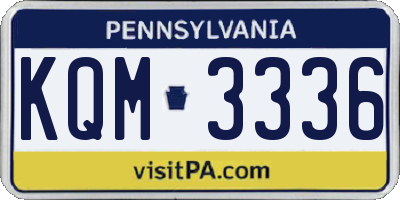 PA license plate KQM3336