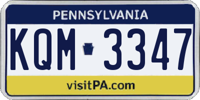PA license plate KQM3347