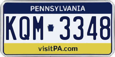 PA license plate KQM3348