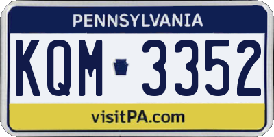PA license plate KQM3352