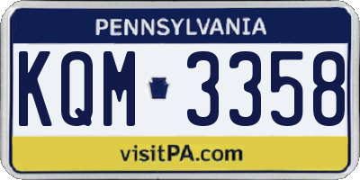 PA license plate KQM3358