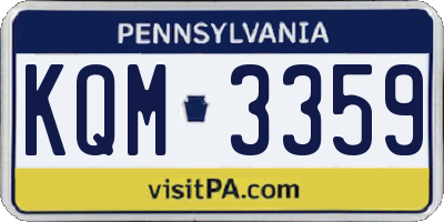 PA license plate KQM3359