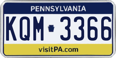 PA license plate KQM3366
