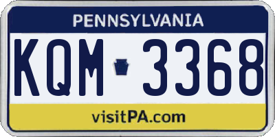 PA license plate KQM3368