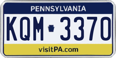 PA license plate KQM3370