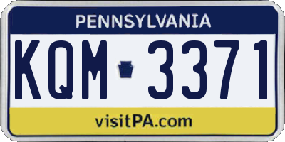 PA license plate KQM3371