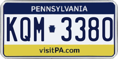 PA license plate KQM3380