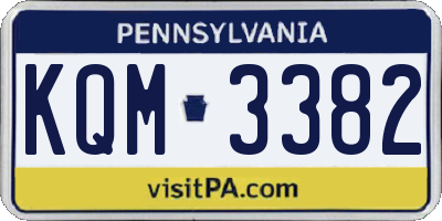PA license plate KQM3382