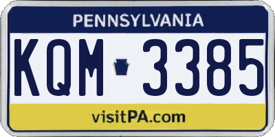 PA license plate KQM3385