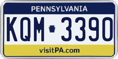 PA license plate KQM3390