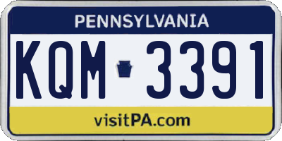 PA license plate KQM3391