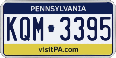 PA license plate KQM3395