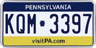 PA license plate KQM3397
