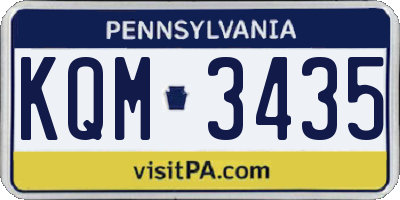 PA license plate KQM3435