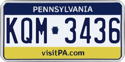 PA license plate KQM3436