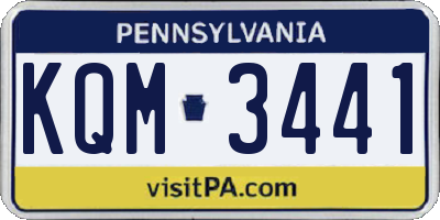 PA license plate KQM3441