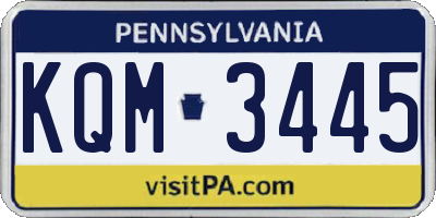 PA license plate KQM3445