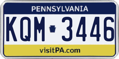 PA license plate KQM3446