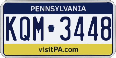 PA license plate KQM3448