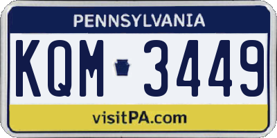 PA license plate KQM3449