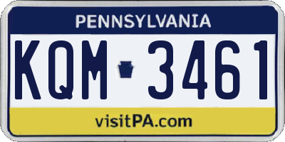 PA license plate KQM3461