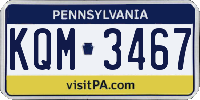 PA license plate KQM3467