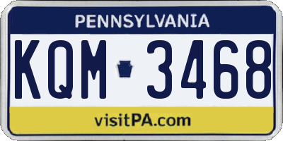 PA license plate KQM3468