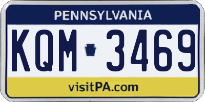PA license plate KQM3469
