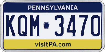 PA license plate KQM3470