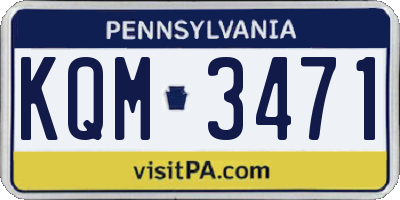 PA license plate KQM3471