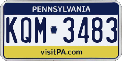 PA license plate KQM3483