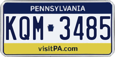 PA license plate KQM3485