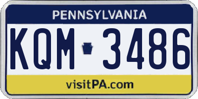 PA license plate KQM3486