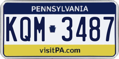 PA license plate KQM3487