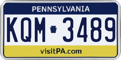 PA license plate KQM3489