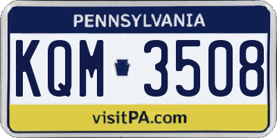 PA license plate KQM3508