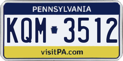 PA license plate KQM3512
