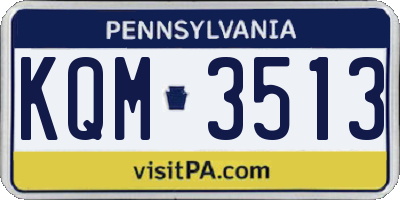 PA license plate KQM3513