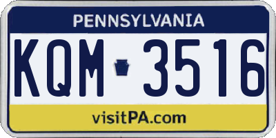 PA license plate KQM3516