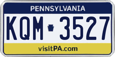 PA license plate KQM3527