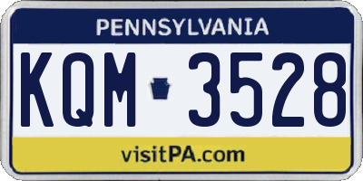 PA license plate KQM3528