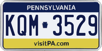 PA license plate KQM3529