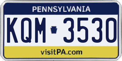 PA license plate KQM3530