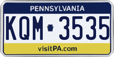 PA license plate KQM3535