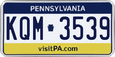 PA license plate KQM3539