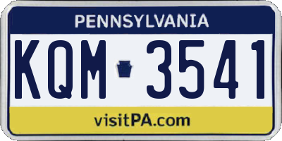 PA license plate KQM3541